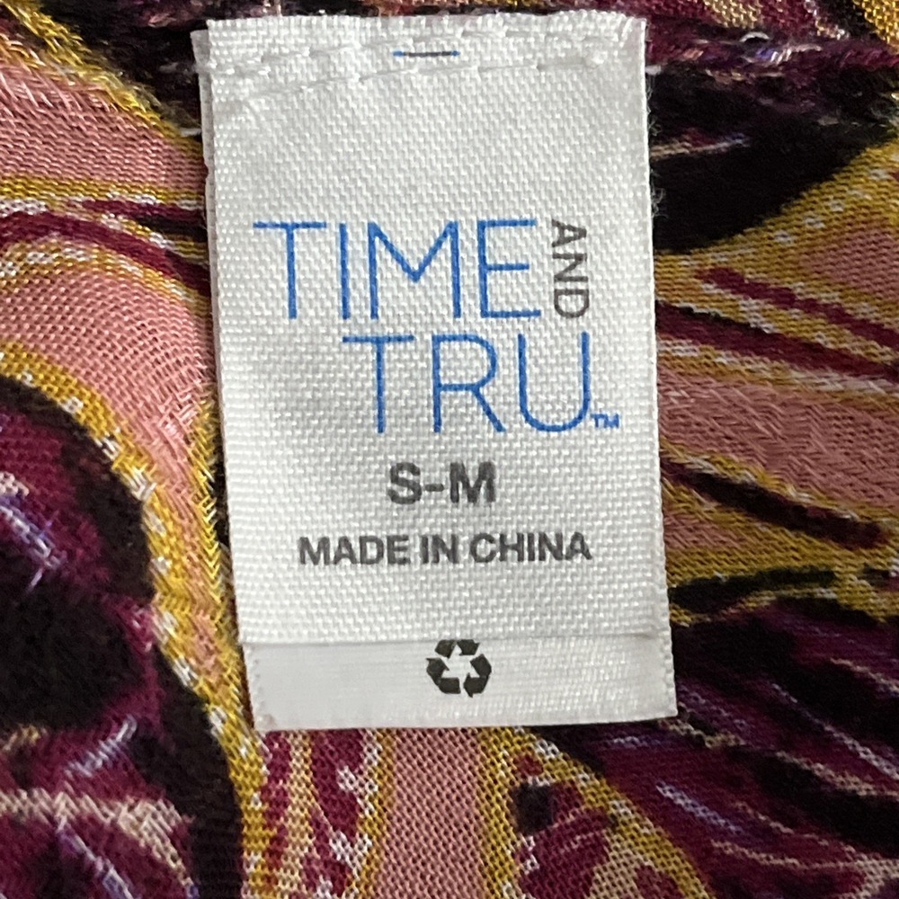Time and True Women’s Boho Kimono DusterCardigan Size S/M‎ - Picture 11 of 12